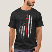 Fencing Säbelsword American Flag Fencer T-Shirt (Vorderseite)