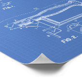 Fencing Schwerter 1970 Patent Art Blueprint Poster (Ecke)