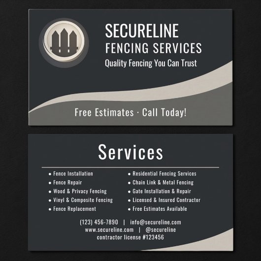 Fencing Services Visitenkarte