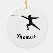 Fencing Silhouette Fencer Fence Sword & Individuel Keramik Ornament (Hinten)