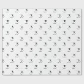 Fencing Silhouette Fencer Fence Sword Name Pattern Geschenkpapier (Flach)