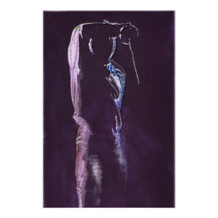 Fencing Silhouette Glossage Poster