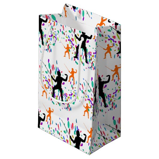 Fencing Sport Kleine Geschenktüte (Vorderseite Schrägansicht)