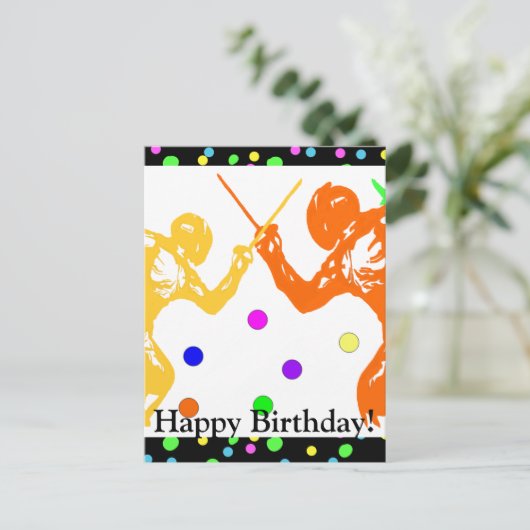 Fencing Sport Postkarte (Stehend Vorderseite)