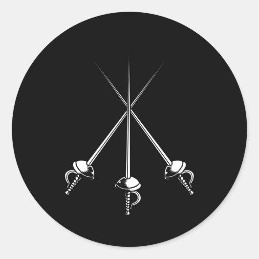 Fencing Sports Epee Schwert Fencer Kampf Fencing Runder Aufkleber (Vorderseite)
