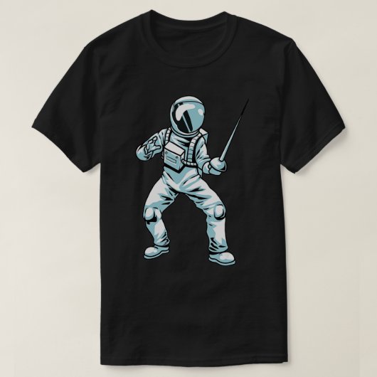 Fencing Sportschwert Astronaut Fencer Kampf Fe T-Shirt (Design vorne)