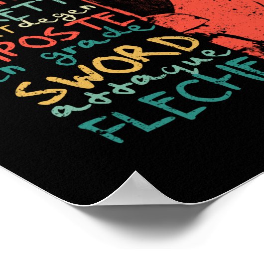 Fencing Termining Training Fender Team Folie Poster (Ecke)