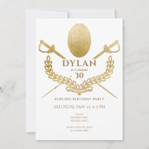 Fencing Tournament Geburtstagsparty Foil Épée Säbe Einladung
