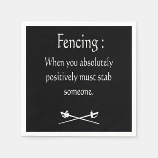 Fencing, wenn Sie absolut positiv zu stechen Serviette