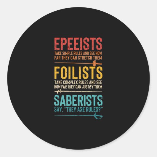 Fencing witzige Episode Runder Aufkleber (Vorderseite)