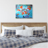 Feng shui 9 Goldfisch Art Malerei für Reichtum Pos Leinwanddruck (Insitu (Schlafzimmer))