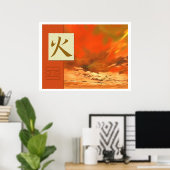 Feng Shui: Bagua-Bilder: Feuerlandschaft Poster (Heimbüro)
