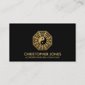 Feng Shui Bagua Karte schwarz und gold (Vorderseite)