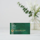 Feng Shui Bagua / Pakua und Lucky Bamboo Visitenkarte (Stehend Vorderseite)