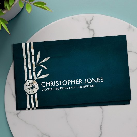 Feng Shui Bagua / Pakua und Lucky Bamboo Visitenkarte