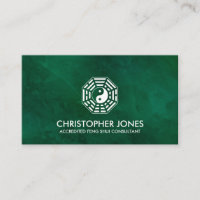 Feng Shui Bagua / Pakua - white on Green