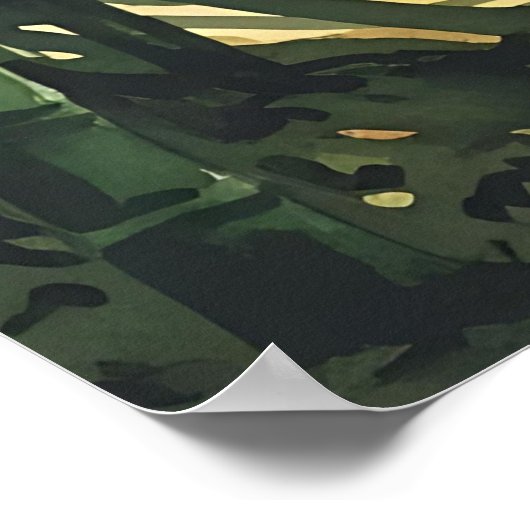 Feng Shui Bamboo Aquarellmalerei Poster (Ecke)