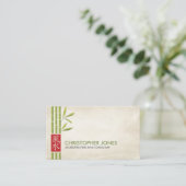 Feng Shui Calligraphy Symbol Lucky Bamboo Visitenkarte (Stehend Vorderseite)