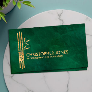 Feng Shui Calligraphy Symbol Lucky Bamboo Visitenkarte