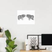 Feng Shui Double Elephant - B&W Poster (Heimbüro)