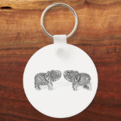Feng Shui Double Elephant - B&W Schlüsselanhänger (Vorderseite)