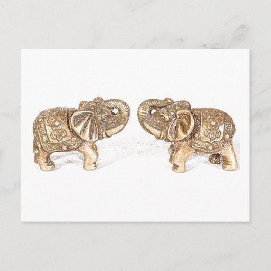 Feng Shui Double Elephant Postkarte (Vorderseite)