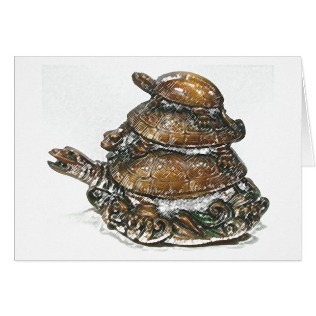 Feng Shui dreifache Schildkröte - Gold (Vorderseite (Horizontal))