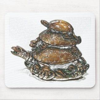 Feng Shui dreifache Schildkröte - Gold Mousepad