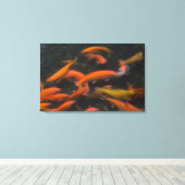 Feng Shui glauben, koi Fische bringen viel Glück. Leinwanddruck (Insitu (Holzboden))