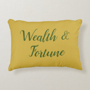 Feng Shui Gold & Green "Wealth & Fortune" Dekokissen