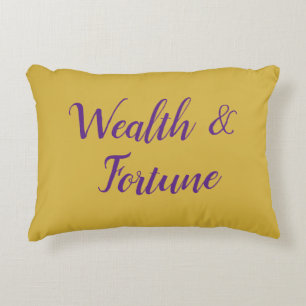 Feng Shui Gold & Lila "Wealth & Fortune" Dekokissen