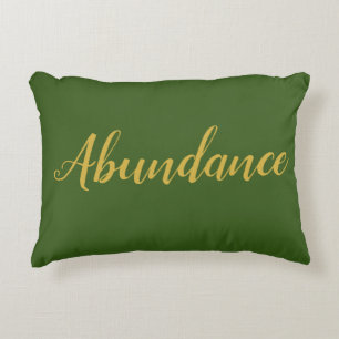 Feng Shui Green & Gold "Abundance" Accent Pillow Dekokissen