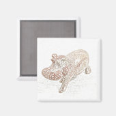 Feng Shui Hippo Magnet (Vorderseite/Rückseite)