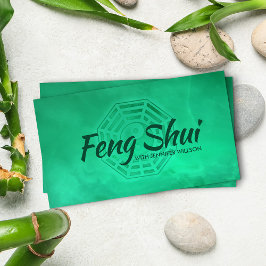 Feng Shui Jade Green Bagua / Pakua Visitenkarte