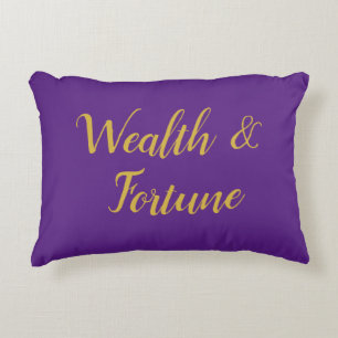 Feng Shui Lila & Gold "Wealth & Fortune" Dekokissen