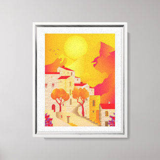 Feng Shui Mediterranean Sunset Zuhause Art Leinwanddruck