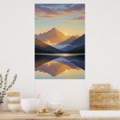 Feng Shui Mountain Sunrise Poster (Küche)
