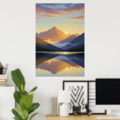 Feng Shui Mountain Sunrise Poster (Heimbüro)