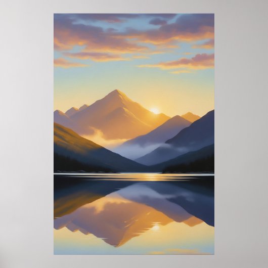 Feng Shui Mountain Sunrise Poster (Vorne)