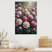 Feng Shui Peony Oil Painting - Überreichlich Blume Poster (Küche)