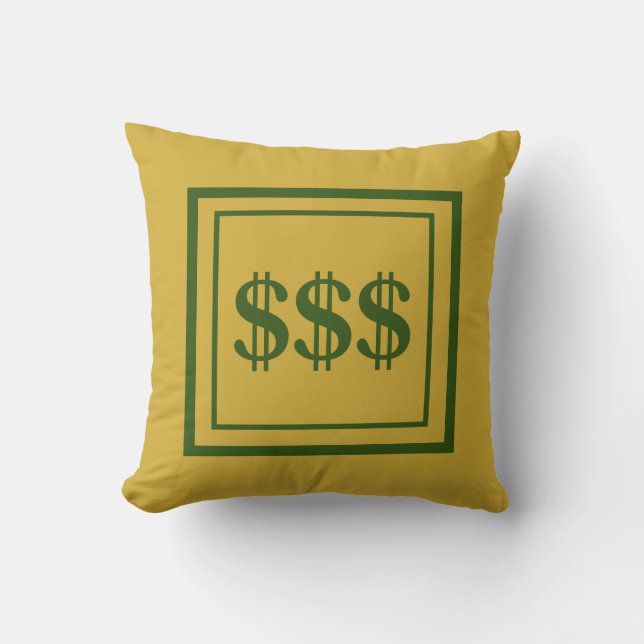 Feng Shui Prosperity Gold & Green Throw Kissen (Vorderseite)