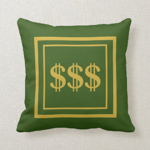 Feng Shui Prosperity Green & Gold Throw Kissen