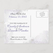 Feng Shui Schnörkel von Lila und silbernen Tönen Ankündigungspostkarte (Rückseite)