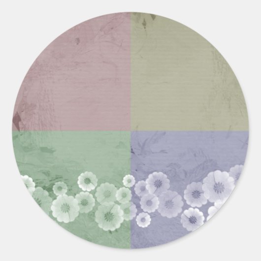 Feng Shui Style mit Blume Runder Aufkleber (Vorderseite)