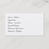 Feng Shui Visitenkarte (Rückseite)