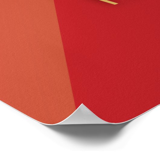 Feng Shui Wall Art - Red Four Sessings Poster (Ecke)