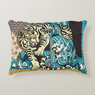Feng Shui White Tiger Accent Pillow Dekokissen
