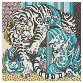 Feng Shui White Tiger Fabric Stoff (Nahaufnahme)