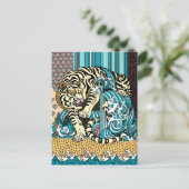 Feng Shui White Tiger Postcard Postkarte (Stehend Vorderseite)