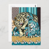 Feng Shui White Tiger Postcard Postkarte (Vorne/Hinten)